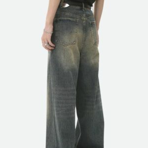 Grunge Wide Leg Jeans: Embrace Y2K Fashion with 90s Style Vibes