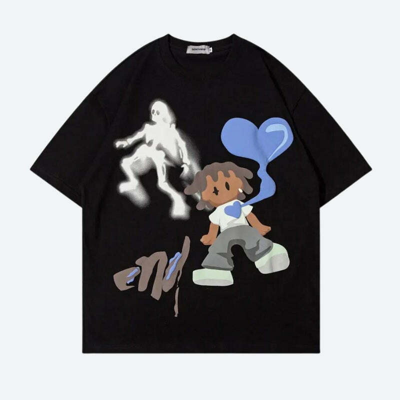 Heartless Boy Tee: Y2K Grunge Aesthetic for Effortless Summer Style