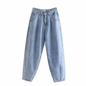 High Waist Baggy Jeans: Y2K Fashion Essential for Effortless Style