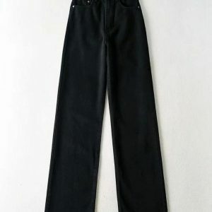 High Waist Casual Washed Baggy Jeans - Y2K Fashion Essential