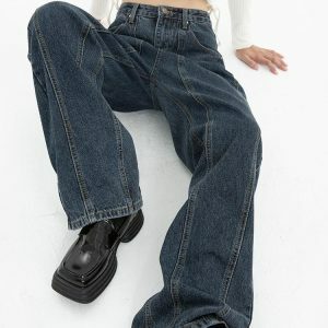 High-Waisted Wide Leg Jeans: Y2K Fashion Essential for Effortless Style