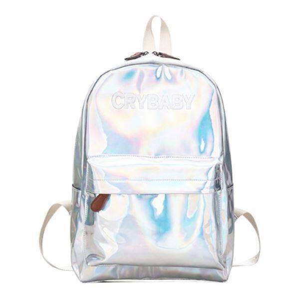 Holographic Crybaby Backpack: Y2K Aesthetic for Trendy Summer Outfits