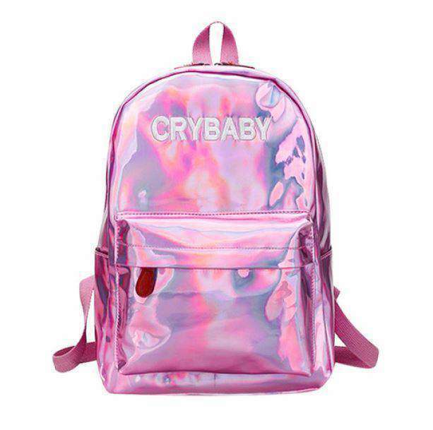 Holographic Crybaby Backpack: Y2K Aesthetic for Trendy Summer Outfits