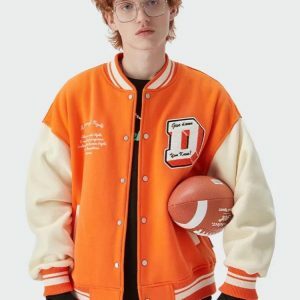 I Don't Give Damn Y2K Varsity Jacket - Trendy Grunge Aesthetic Outerwear