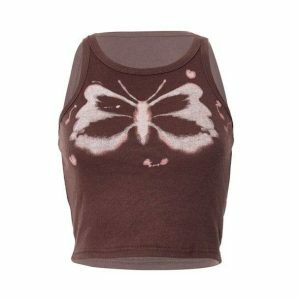 Indie Butterfly Sleeveless Top - Y2K Aesthetic Summer Fashion Essential