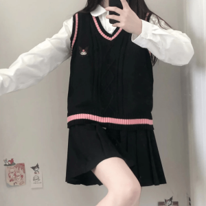 Kawaii Kuromi Vest Sweater: Y2K Fashion for Cute Summer Outfits