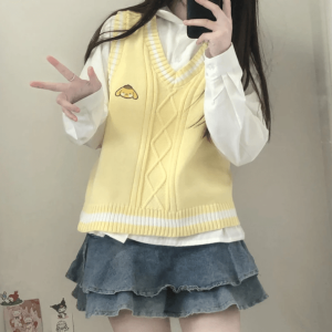 Kawaii Kuromi Vest Sweater: Y2K Fashion for Cute Summer Outfits