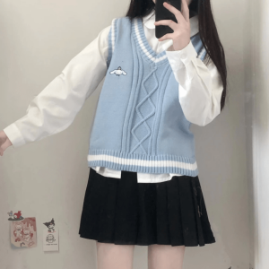 Kawaii Kuromi Vest Sweater: Y2K Fashion for Cute Summer Outfits