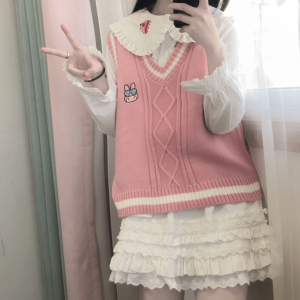 Kawaii Kuromi Vest Sweater: Y2K Fashion for Cute Summer Outfits