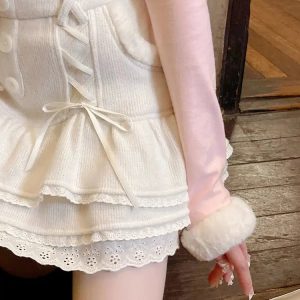 Kawaii Ruffled Layered Lace Mini Skirt - Y2K Aesthetic Summer Essential