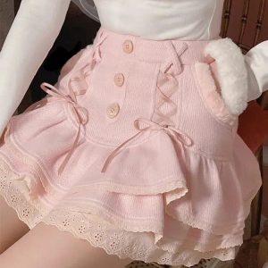 Kawaii Ruffled Layered Lace Mini Skirt - Y2K Aesthetic Summer Essential