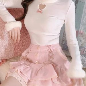 Kawaii Ruffled Layered Lace Mini Skirt - Y2K Aesthetic Summer Essential