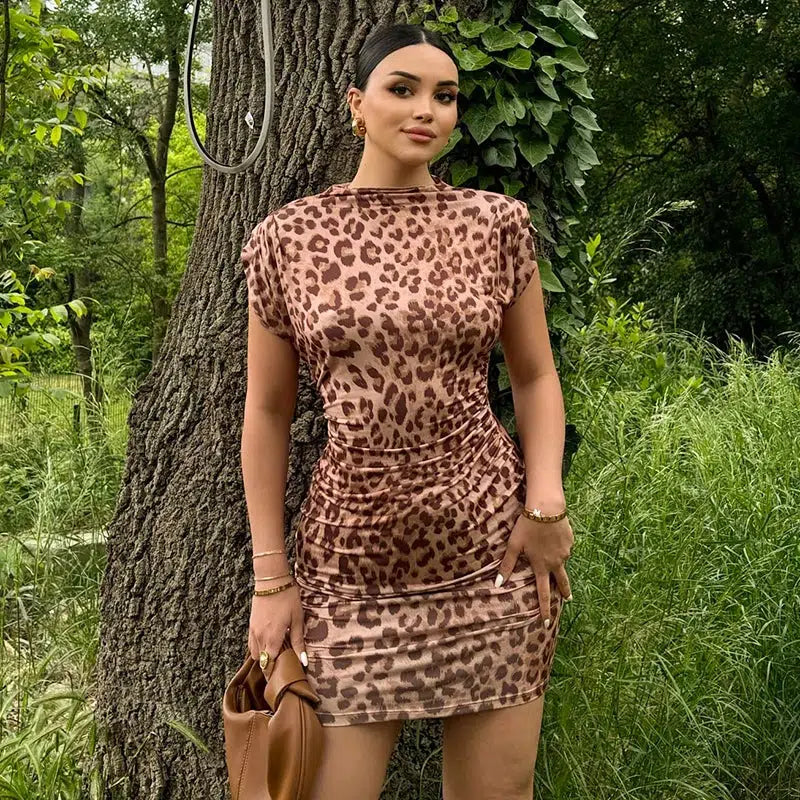 Leopard Print Bodycon Mini Dress - Y2K Fashion for Summer Vibes