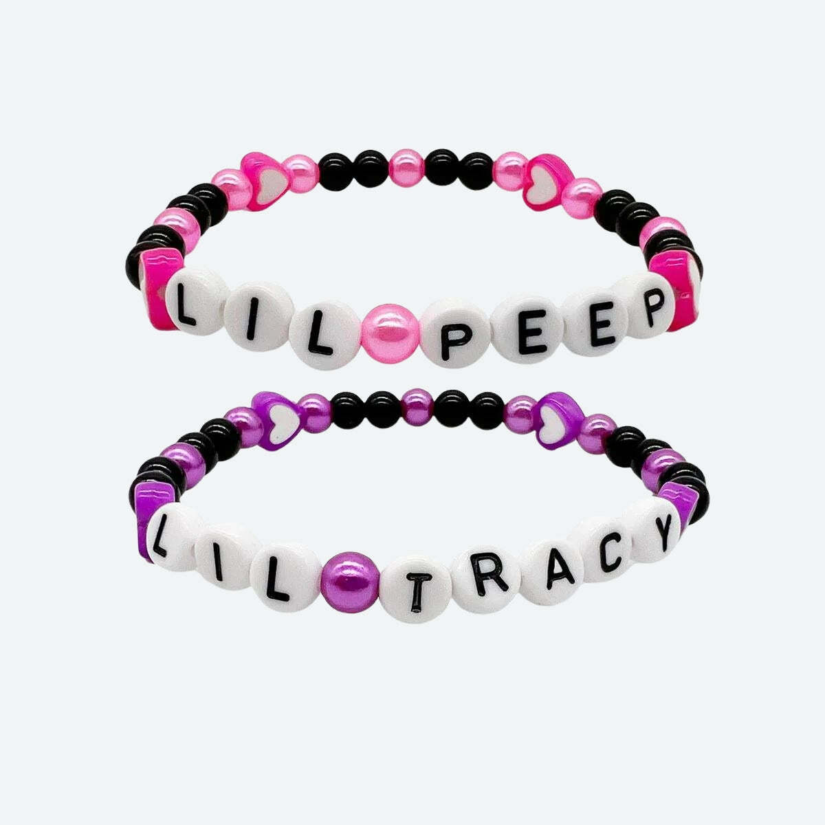 Lil Peep & Tracy Y2K Aesthetic Bracelet for Grunge and Cute Outfits