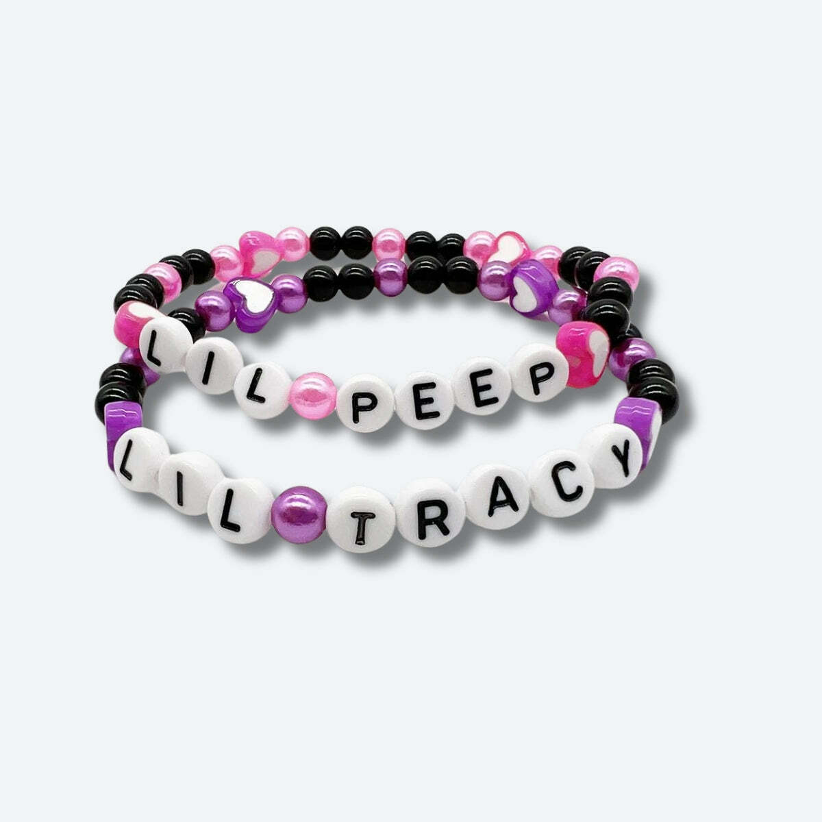 Lil Peep & Tracy Y2K Aesthetic Bracelet for Grunge and Cute Outfits