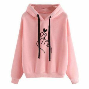 Love In Your Hand Y2K Hoodie: Trendy Grunge Aesthetic for Summer Vibes