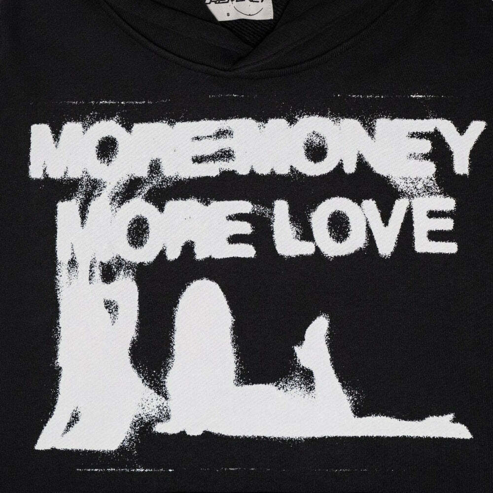 More Money More Love Y2K Hoodie: Trendy Grunge Aesthetic Fashion