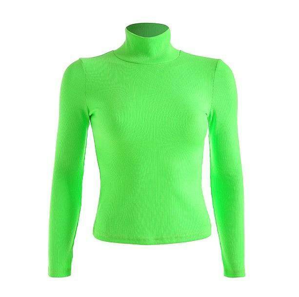 Neon Green Turtleneck: Y2K Fashion Essential for Summer Outfits & More