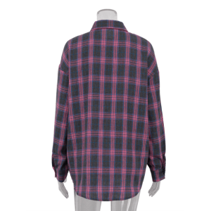 Oversized Pink Plaid Shirt - Y2K Grunge Aesthetic for Effortless Style