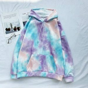 Pastel Clouds Y2K Hoodie: Trendy Grunge Aesthetic for Summer Outfits