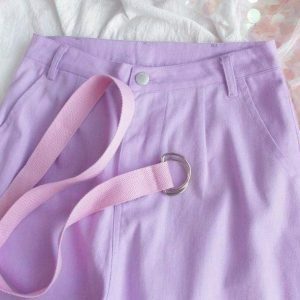 Pastel Lavender Cargo Pants: Y2K Fashion for Effortless Summer Style