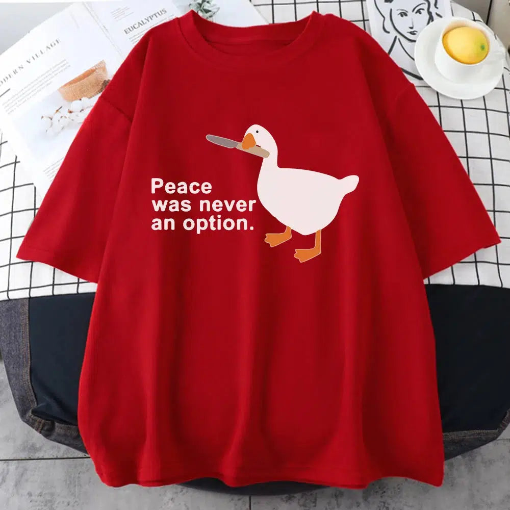 Peace Was Never An Option Y2K Grunge Tee for Trendy Summer Outfits