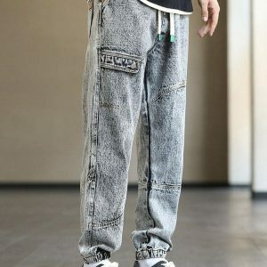 Plus Size Y2K Jogger Jeans: Trendy Grunge Style for Effortless Outfits