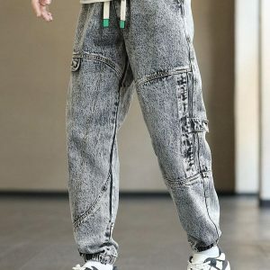 Plus Size Y2K Jogger Jeans: Trendy Grunge Style for Effortless Outfits