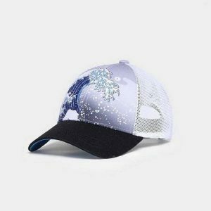 Retro Wave Cap: Y2K Aesthetic Trucker Hat for Stylish Summer Outfits