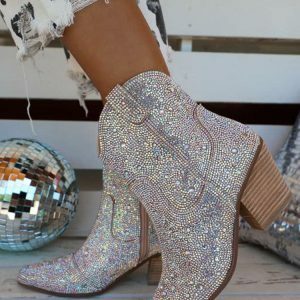 Rhinestone Western Boots for Y2K Fashion & Grunge Aesthetic Outfits