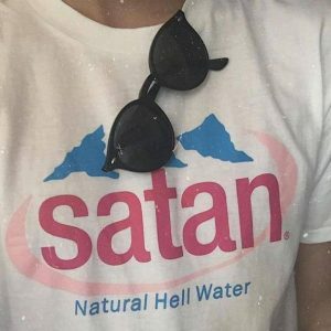 Satan Natural Hell Water Graphic Tee - Y2K Aesthetic Summer Style