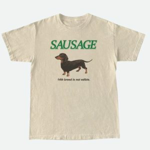 Sausage Dog Tee: Y2K Aesthetic Graphic Tee for Cute Summer Outfits