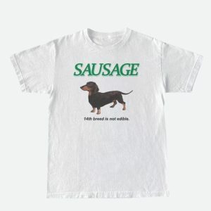 Sausage Dog Tee: Y2K Aesthetic Graphic Tee for Cute Summer Outfits