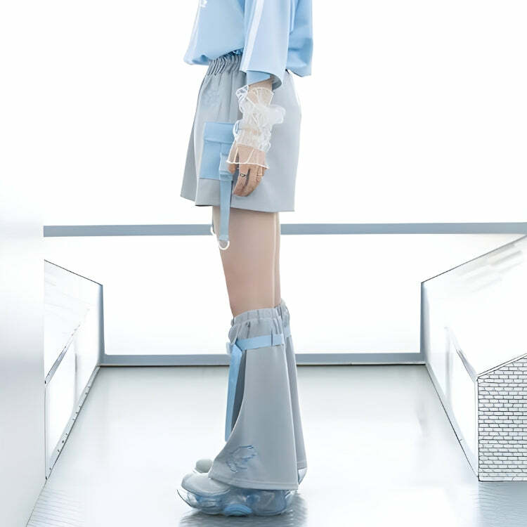 Soft Girl Cloud Wings Leg Warmers for Y2K Aesthetic Outfits