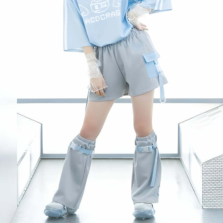 Soft Girl Cloud Wings Leg Warmers for Y2K Aesthetic Outfits