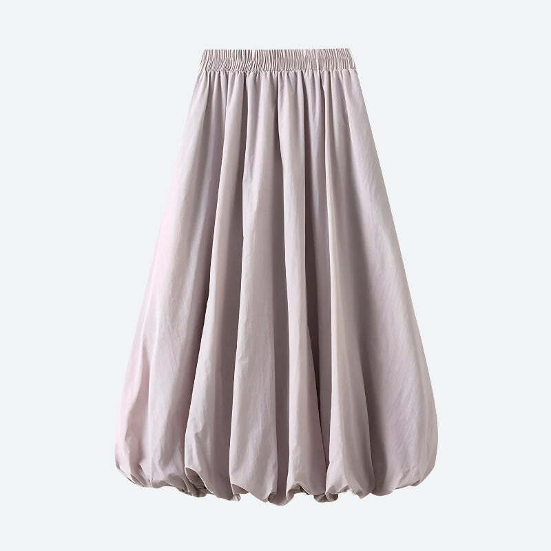 Soft Girl Pastel Bubble Midi Skirt - Y2K Aesthetic Summer Fashion