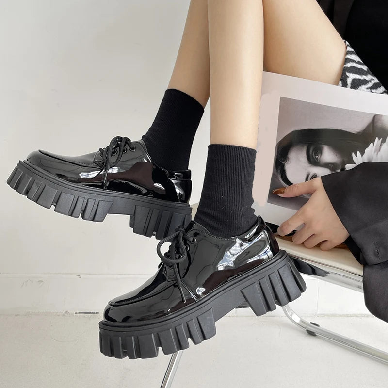 Soft Grunge Chunky Platform Oxford Shoes for Y2K and 90s Fashion Lovers