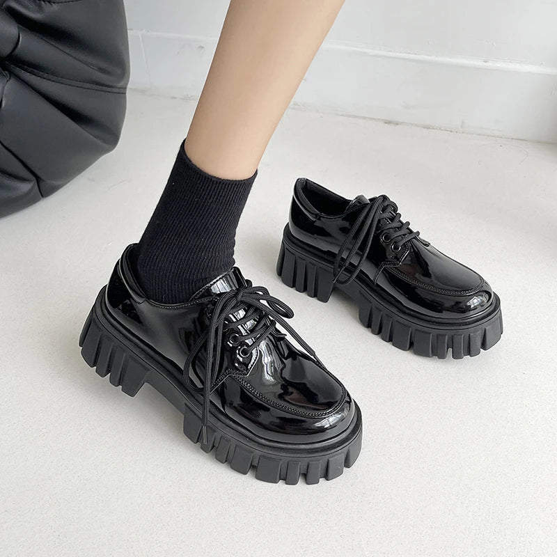 Soft Grunge Chunky Platform Oxford Shoes for Y2K and 90s Fashion Lovers