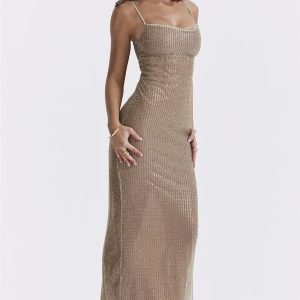 Sparkle Sequined Y2K Maxi Dress for Stunning Summer Outfits