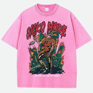 Travis Scott Sicko Mode Y2K Graphic Tee for Trendy Summer Outfits