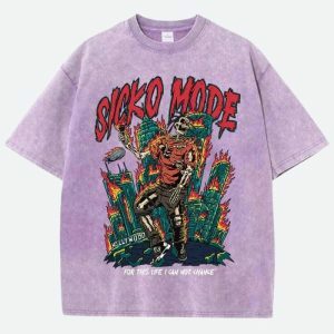 Travis Scott Sicko Mode Y2K Graphic Tee for Trendy Summer Outfits