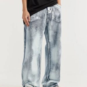 Trendy Acid Wash Jeans: Y2K Fashion Essential for Effortless Style