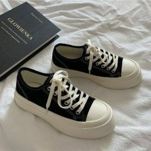 Trendy Aesthetic Platform Sneakers for Y2K and 90s Fashion Lovers