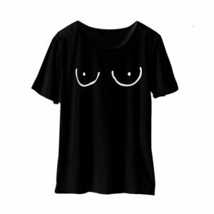 Trendy Boobs Print T-Shirt for Y2K Fashion Lovers & Grunge Aesthetic