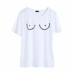 Trendy Boobs Print T-Shirt for Y2K Fashion Lovers & Grunge Aesthetic