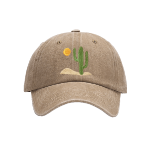 Trendy Cactus Baseball Cap for Y2K Aesthetic and Summer Outfits