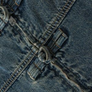 Trendy Distressed Denim Jacket for Y2K Fashion and Grunge Aesthetic