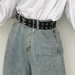 Trendy Double Hole Belt for Y2K Fashion & 90s Aesthetic Outfits