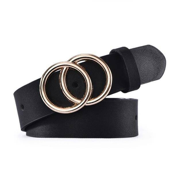 Trendy Double O-Buckle Belt for Y2K Fashion & 90s Aesthetic Outfits