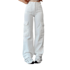 Trendy High Waist Cargo Pants for Y2K Fashion & Grunge Aesthetic